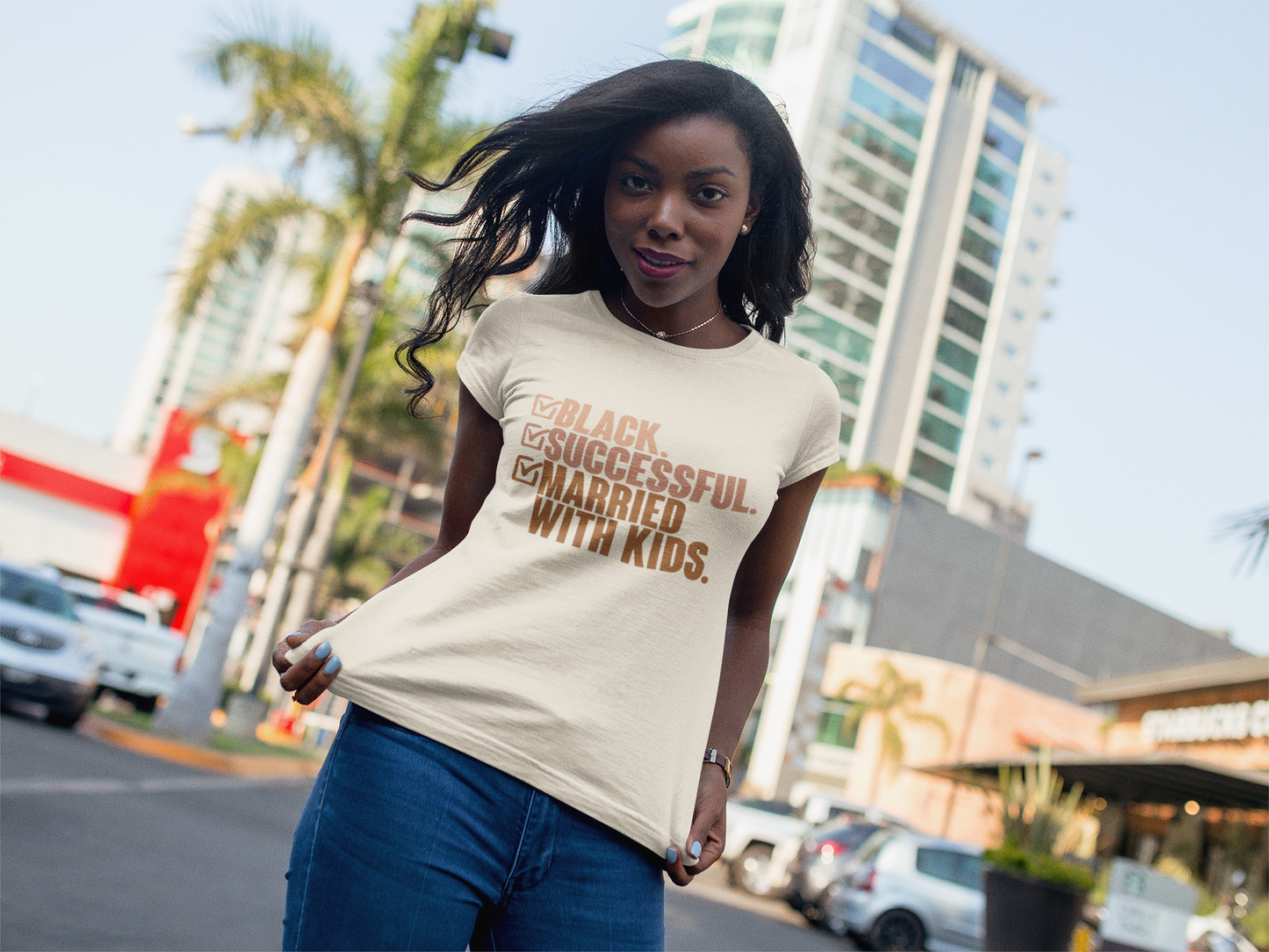 Black, Successful, Married with Kids T-Shirt - Soft Cream, S image