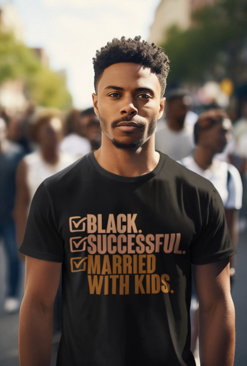 Black, Successful,  Married with Kids T-Shirt - Black, S image