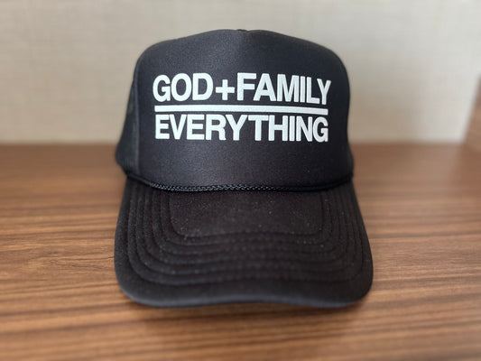 God + Family Over Everything Trucker Hat image 1