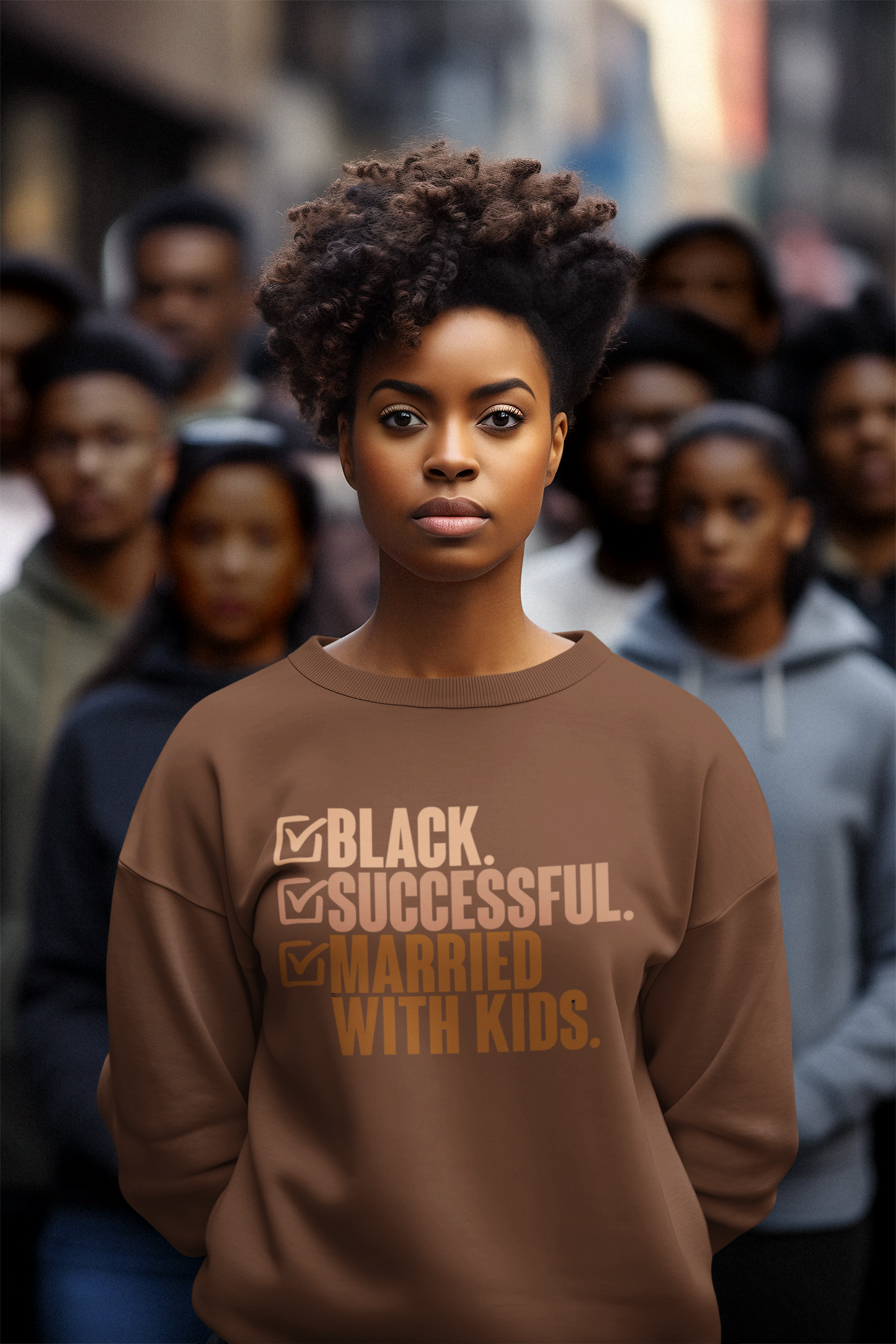 Black, Successful,  Married with Kids Sweatshirt - Brown, XL image